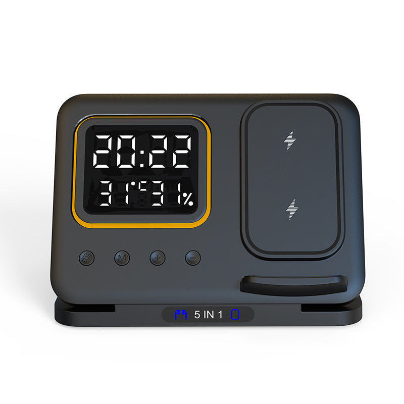 15W Wireless Chargers Stand 5 In1 LED Digital Alarm